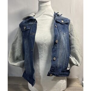 NWT Youth XL (16) Denim Sweat Jacket With Removable Hood SOHO Boys Club Trendy